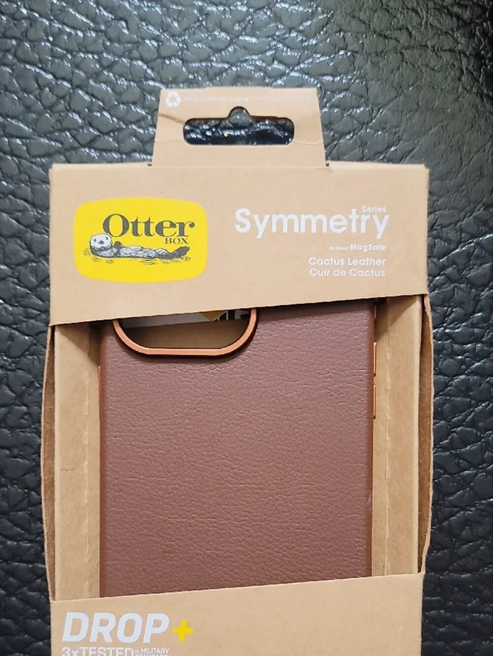OtterBox Symmetry Cactus Brown Leather iPhone 15 Pro Max Magsafe Case